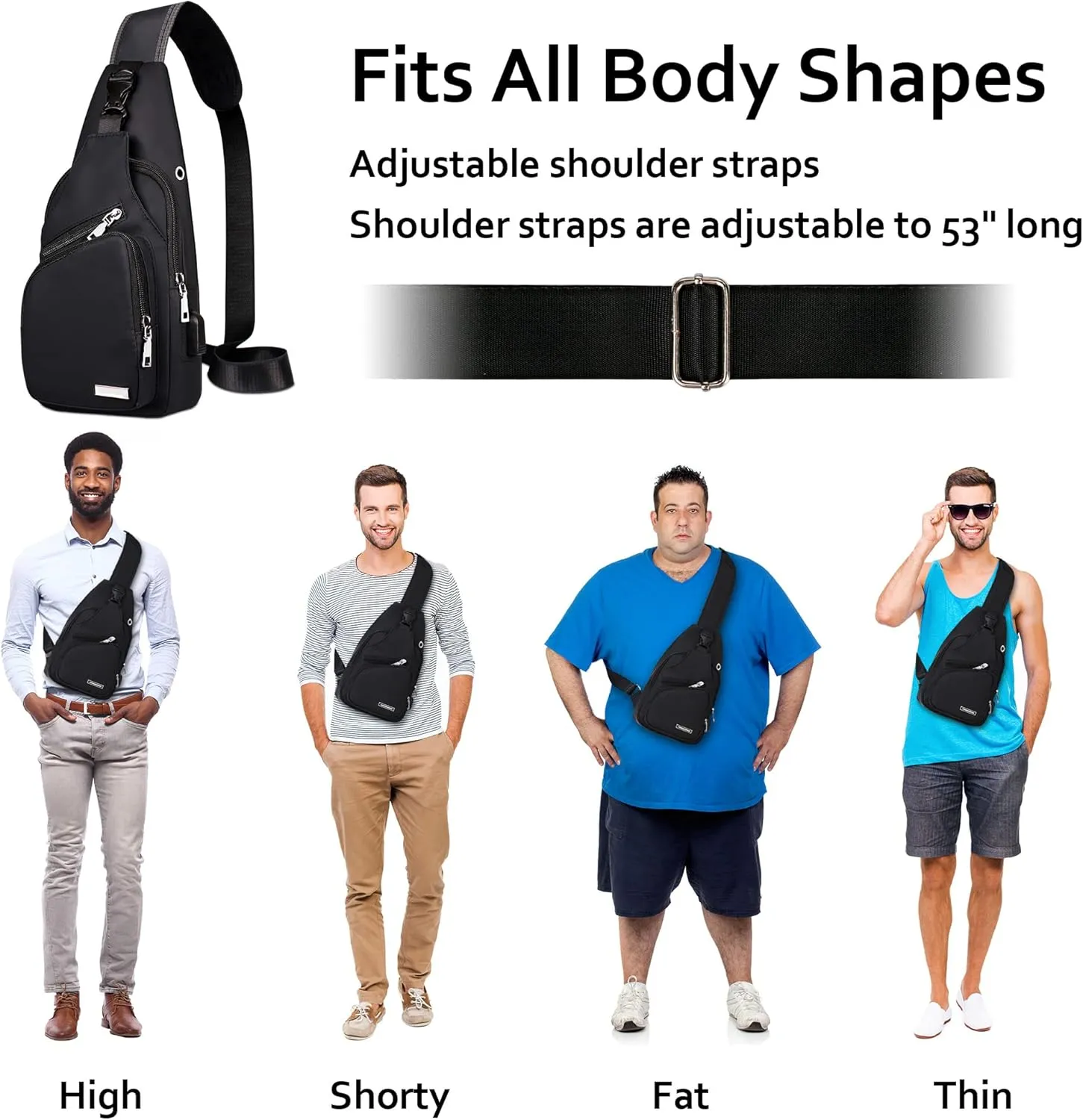 Waterproof Sling Bag Crossbody Backpack for Men Women Sling Backpack Hiking Daypack Multipurpose Cross Body Chest Bag