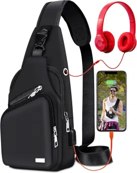 Waterproof Sling Bag Crossbody Backpack for Men Women Sling Backpack Hiking Daypack Multipurpose Cross Body Chest Bag