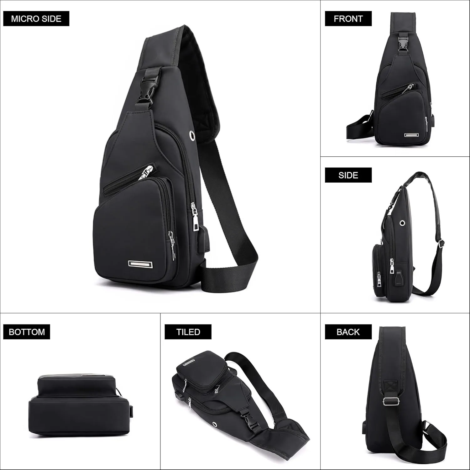 Waterproof Sling Bag Crossbody Backpack for Men Women Sling Backpack Hiking Daypack Multipurpose Cross Body Chest Bag