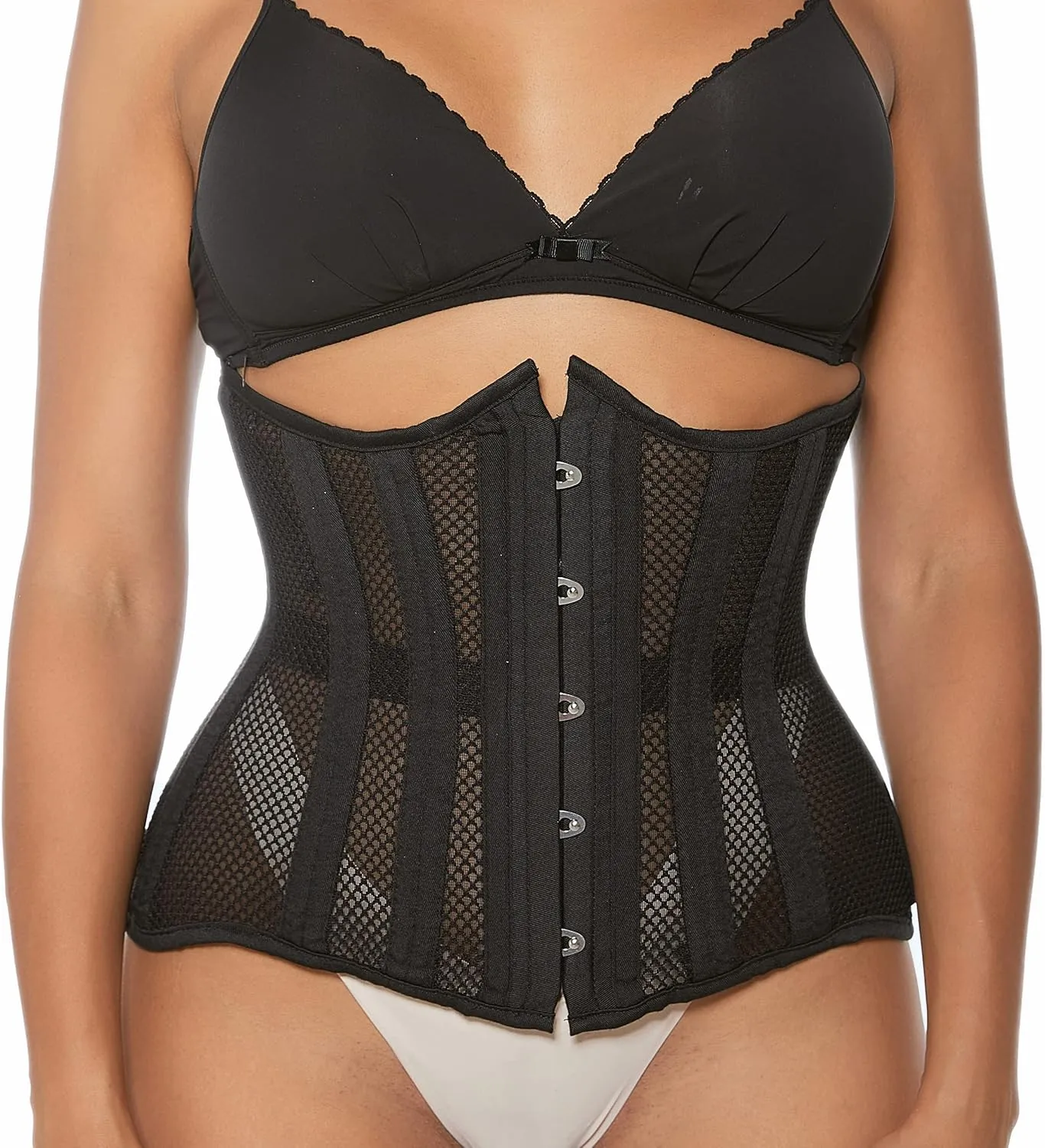 Women Heavy Spiral 26 Steel Boned Underbust Corset Satin Heavy Duty Waist Training Shaper Cincher