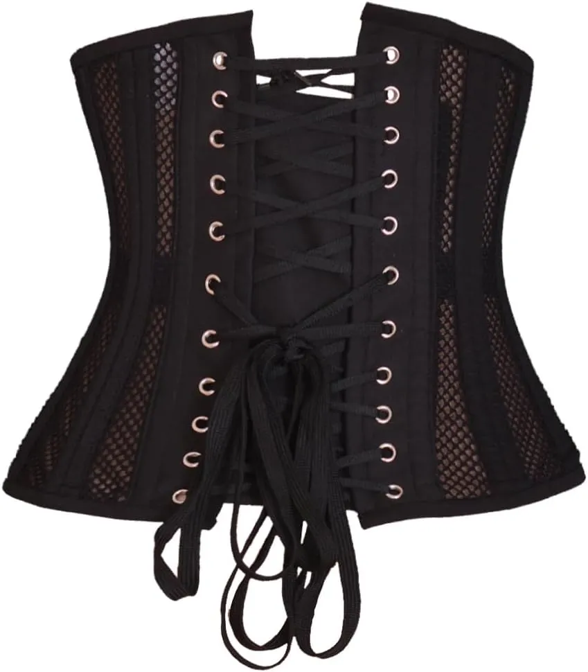 Women Heavy Spiral 26 Steel Boned Underbust Corset Satin Heavy Duty Waist Training Shaper Cincher