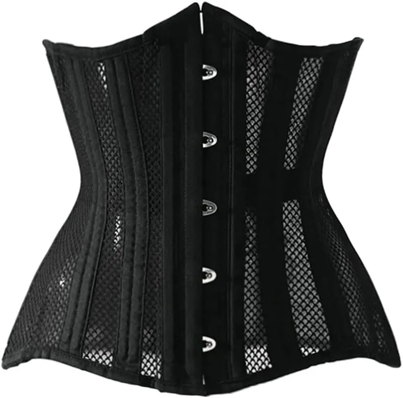 Women Heavy Spiral 26 Steel Boned Underbust Corset Satin Heavy Duty Waist Training Shaper Cincher