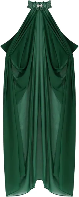 Women Solid Wedding Chiffon Cape Bridal Veil Cloak Halter Long Cape Party Costume