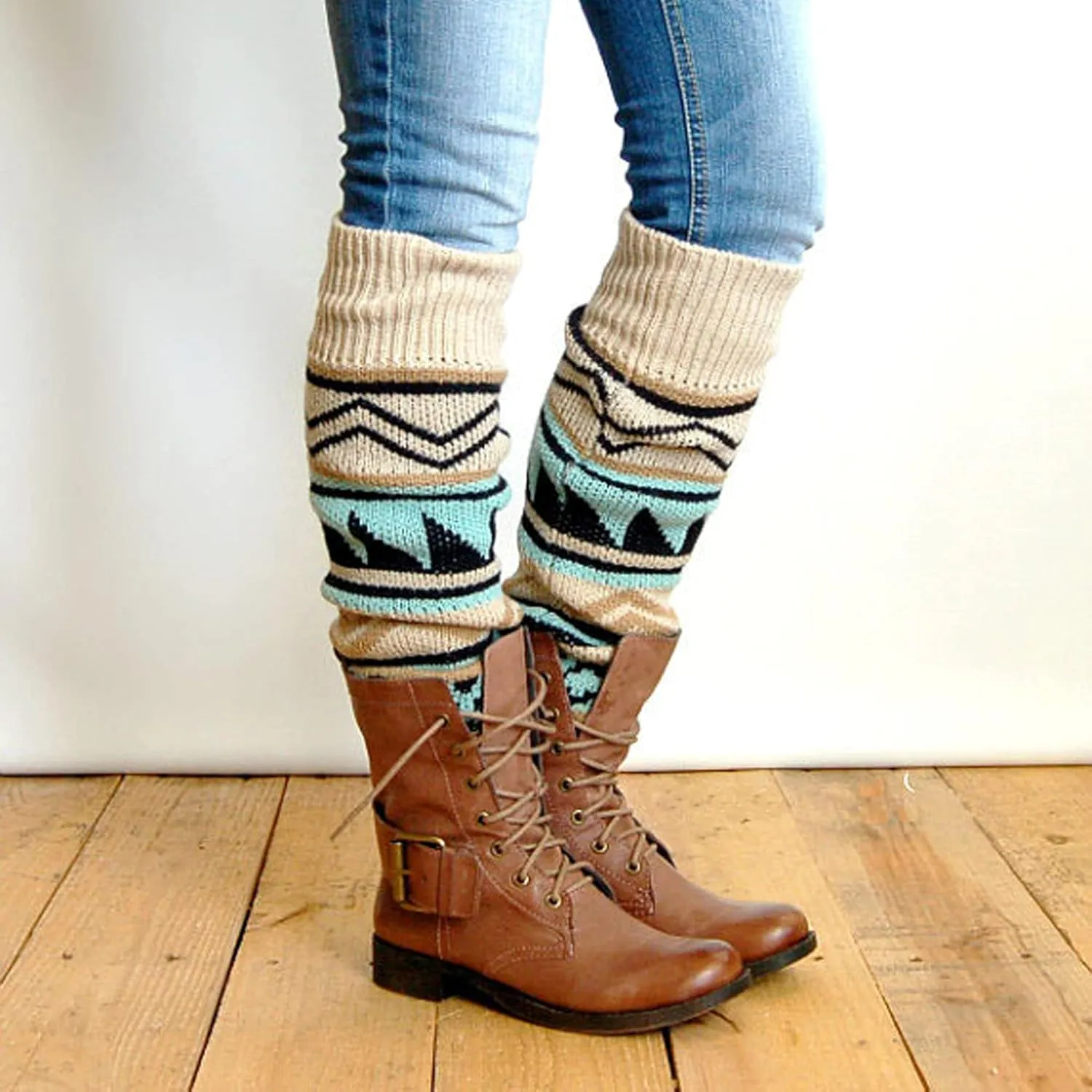 Women's Boho Knitted Warm Long Leg Warmer