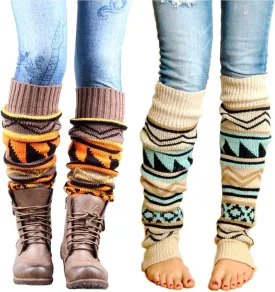 Women's Boho Knitted Warm Long Leg Warmer