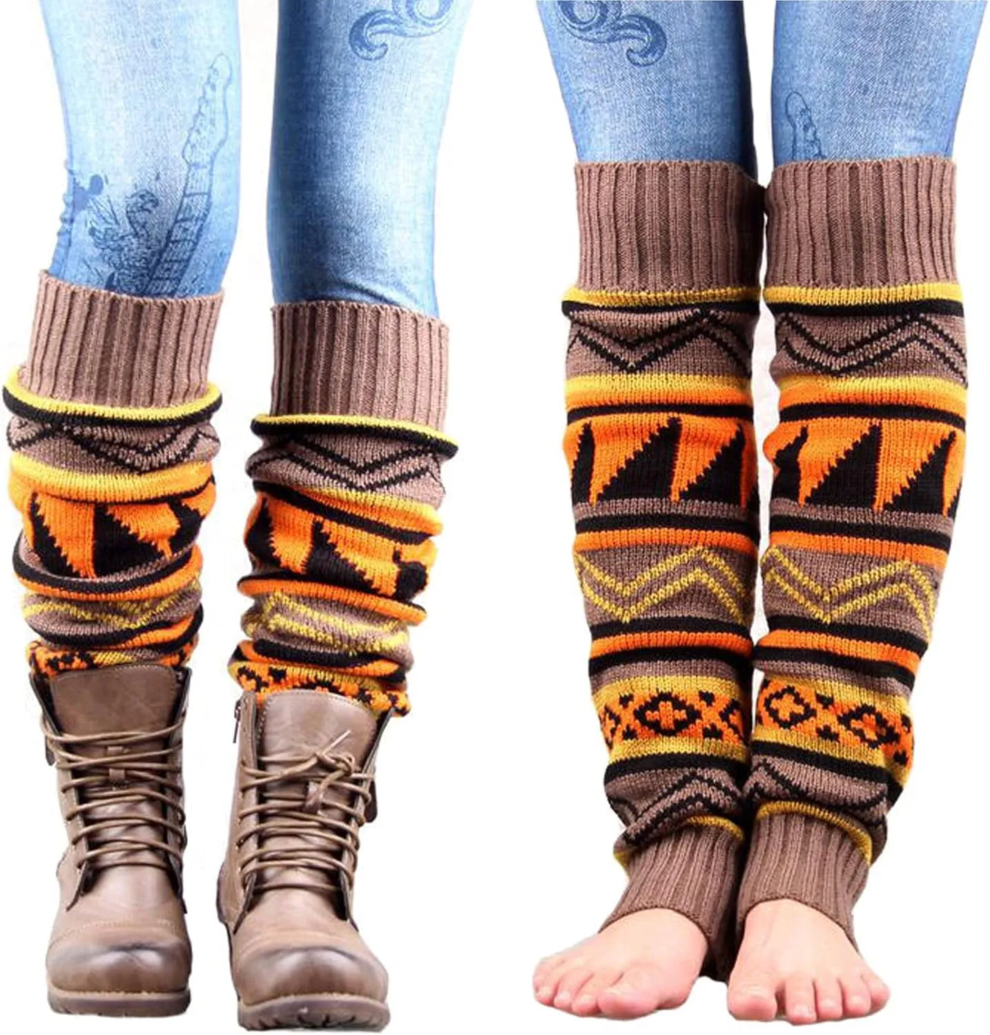 Women's Boho Knitted Warm Long Leg Warmer