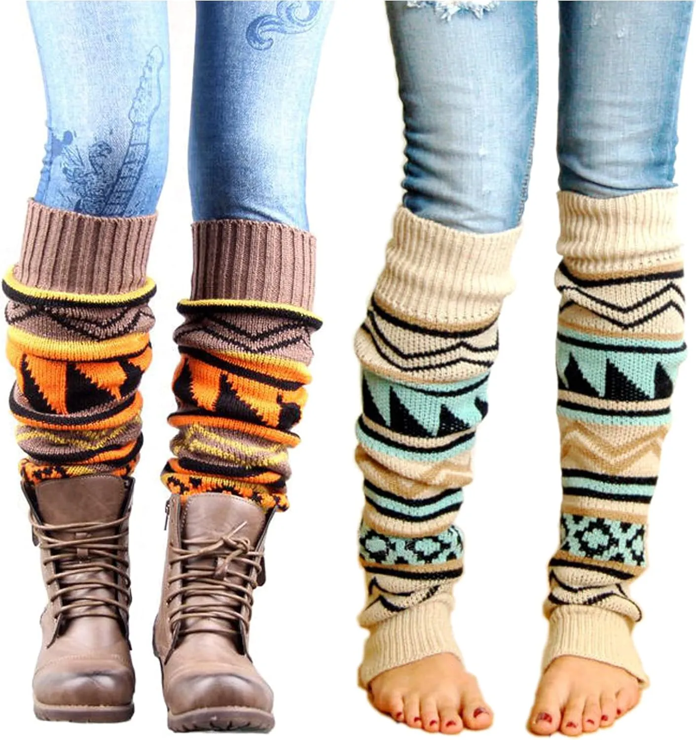 Women's Boho Knitted Warm Long Leg Warmer