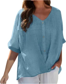 Womens Cotton Tops Summer Basic T Shirts Oversized Solid Blouses Boat Neck Tops Boho Graphic Loose Tees Beach Coverup