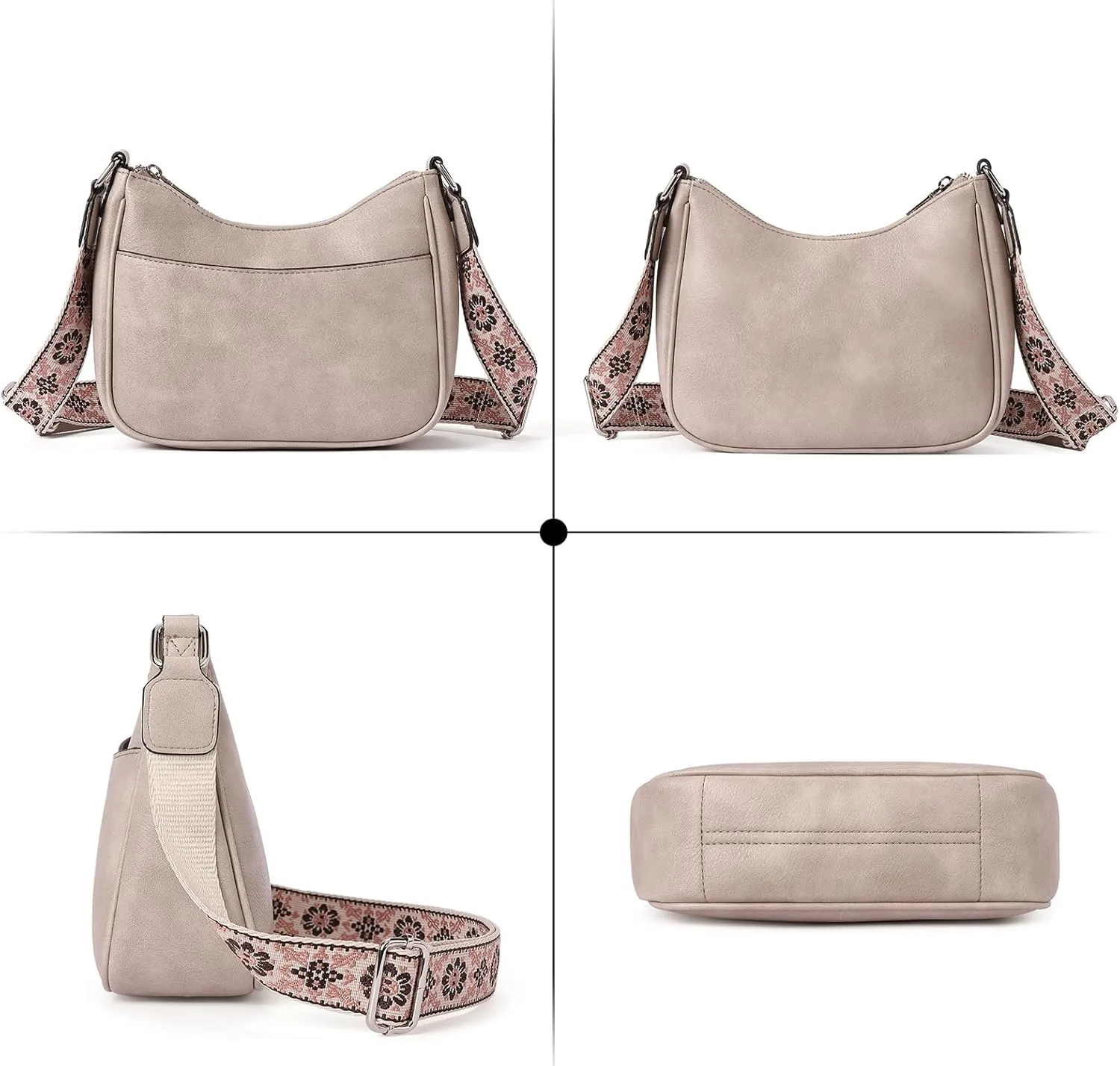 Women's Crossbody Handbags Vegan Leather Shoulder Bag with Adjustable Strap, Lightweight Small Purse for Everyday Essentials