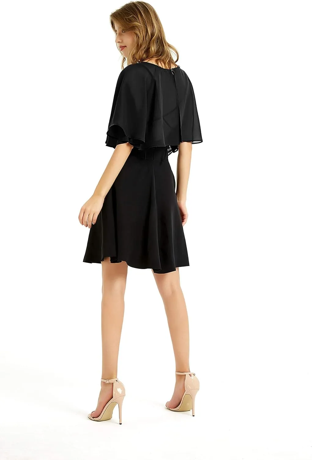 Women's Soft Chiffon Shawl Wraps Shrug for Evening Dress Wedding Cape Bolero Flapper Cover Up
