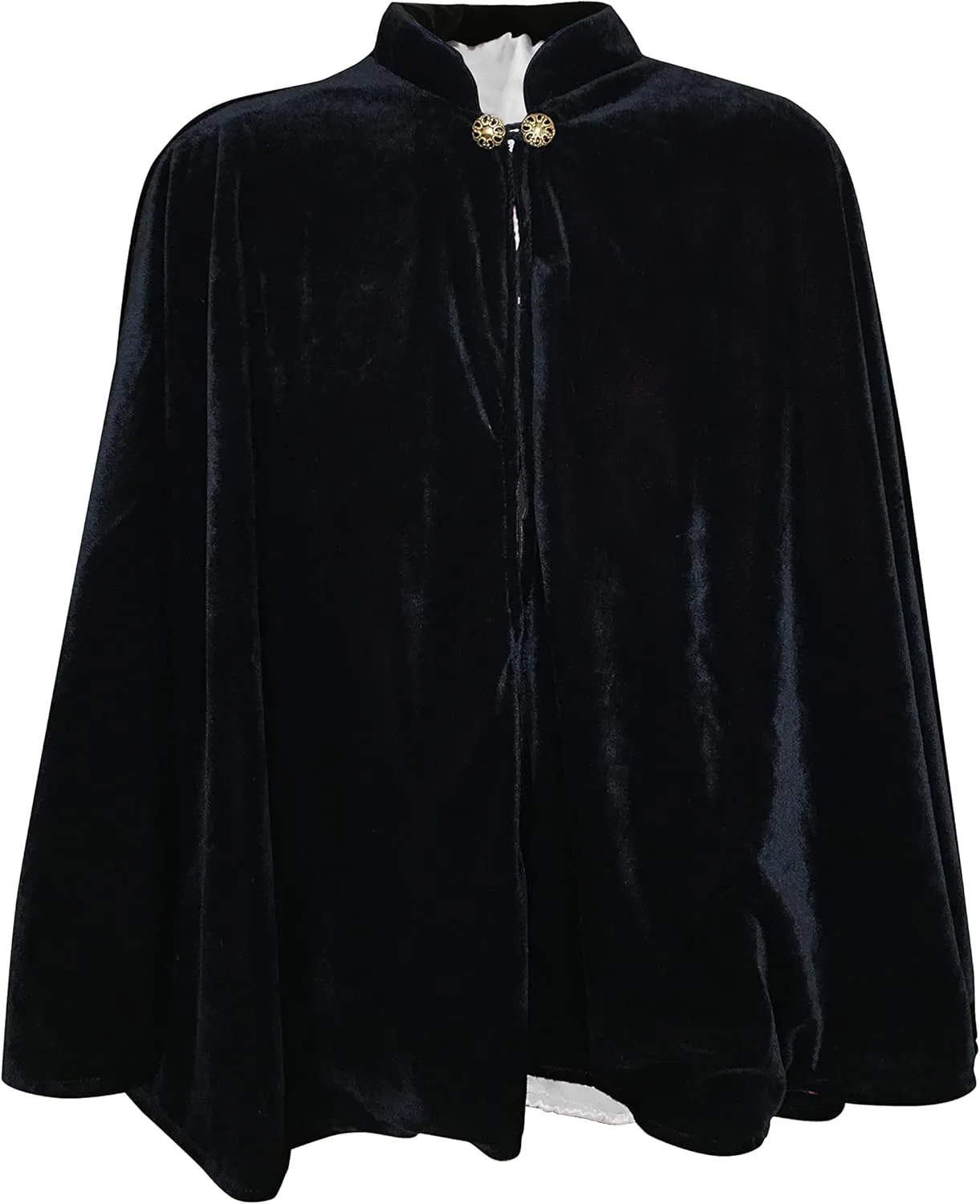 Women's Velvet Satin Lined Capelet Elegant Halloween Cosplay Cloak Cape, Wedding, Ren Faire