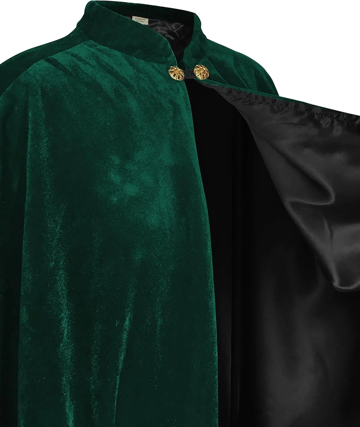Women's Velvet Satin Lined Capelet Elegant Halloween Cosplay Cloak Cape, Wedding, Ren Faire