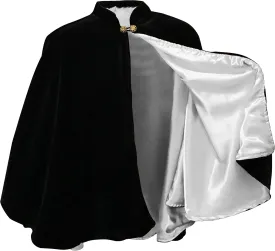 Women's Velvet Satin Lined Capelet Elegant Halloween Cosplay Cloak Cape, Wedding, Ren Faire