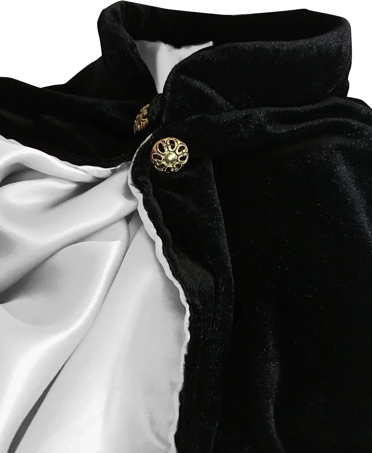 Women's Velvet Satin Lined Capelet Elegant Halloween Cosplay Cloak Cape, Wedding, Ren Faire