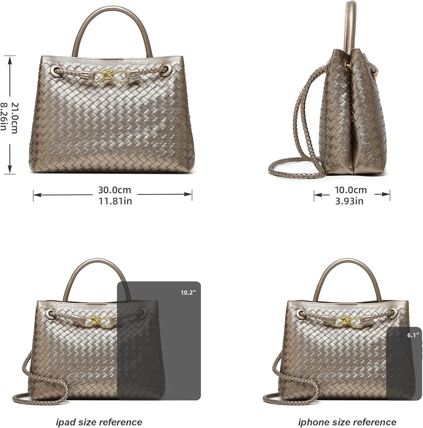 Woven Bags for Women Tote Purse: Vegan Leather Shoulder Handbags - Large Beach Tote - Travel Totes Handwoven Satchel