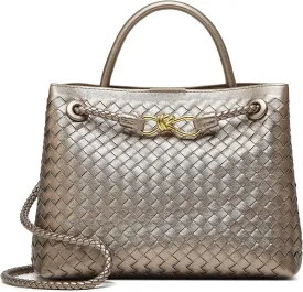 Woven Bags for Women Tote Purse: Vegan Leather Shoulder Handbags - Large Beach Tote - Travel Totes Handwoven Satchel