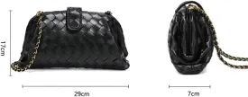 Woven Clutch Purse Shoulder Bag for Women Soft Tote Bag Shell Handbag Crossbody Bags Vegan Leather Shoulder Underarm Bag 2025