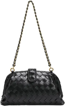 Woven Clutch Purse Shoulder Bag for Women Soft Tote Bag Shell Handbag Crossbody Bags Vegan Leather Shoulder Underarm Bag 2025