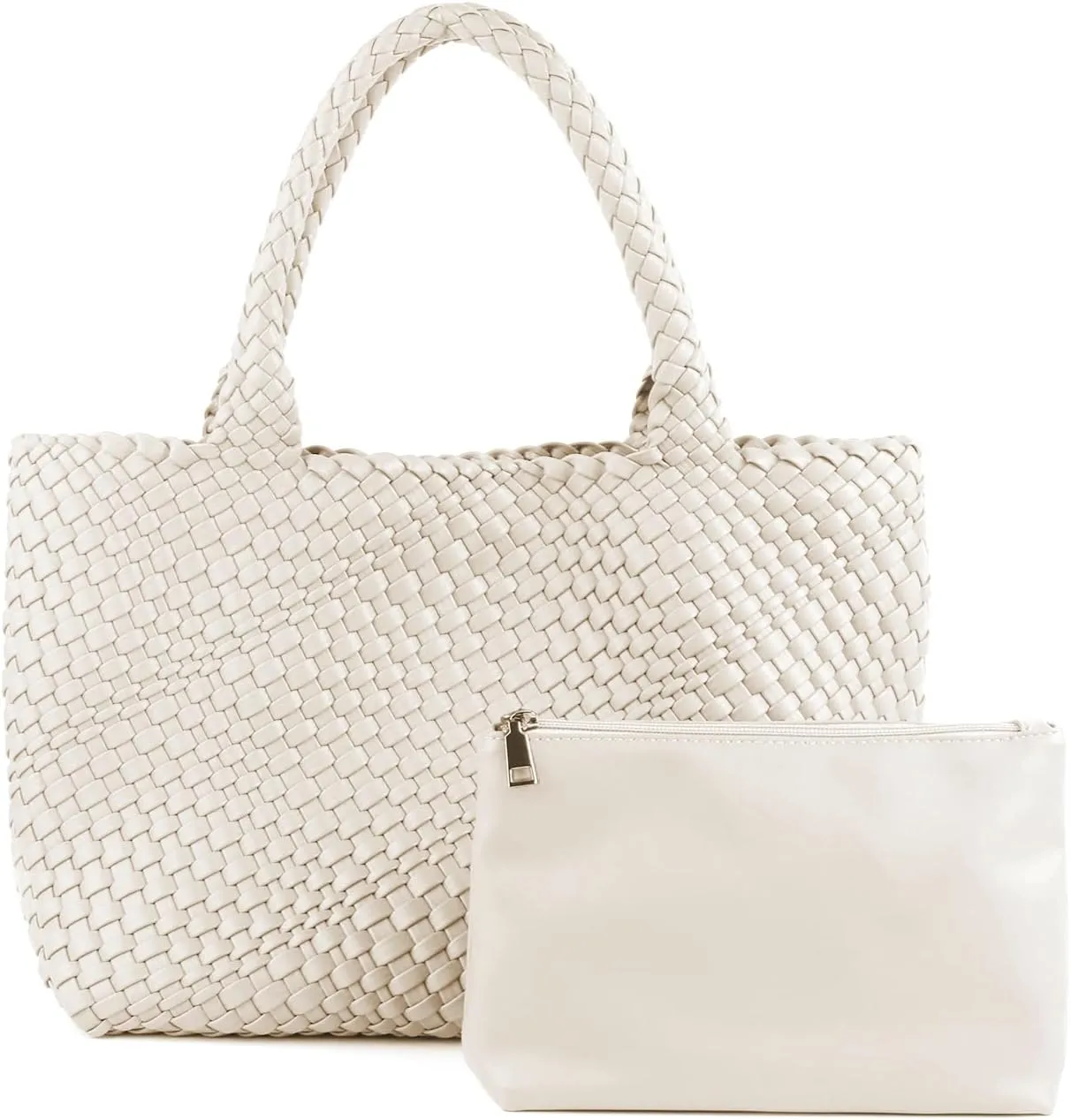 Woven Tote Bag Womens Purse Vegan Leather Shoulder Handbags Fashion Summer Beach Tote Bags Large Travel Totes