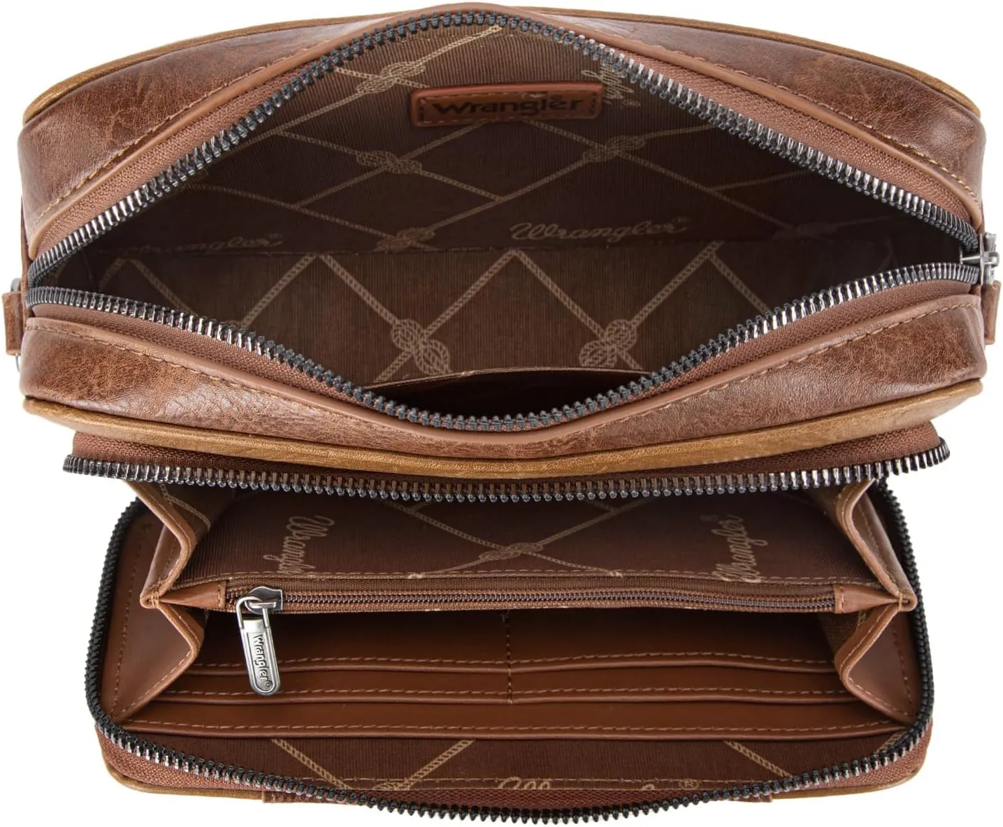Wrangler Crossbody Bag for Women Shoulder Purse Small Multi Pocket Crossover Bag with Adjustable Strap