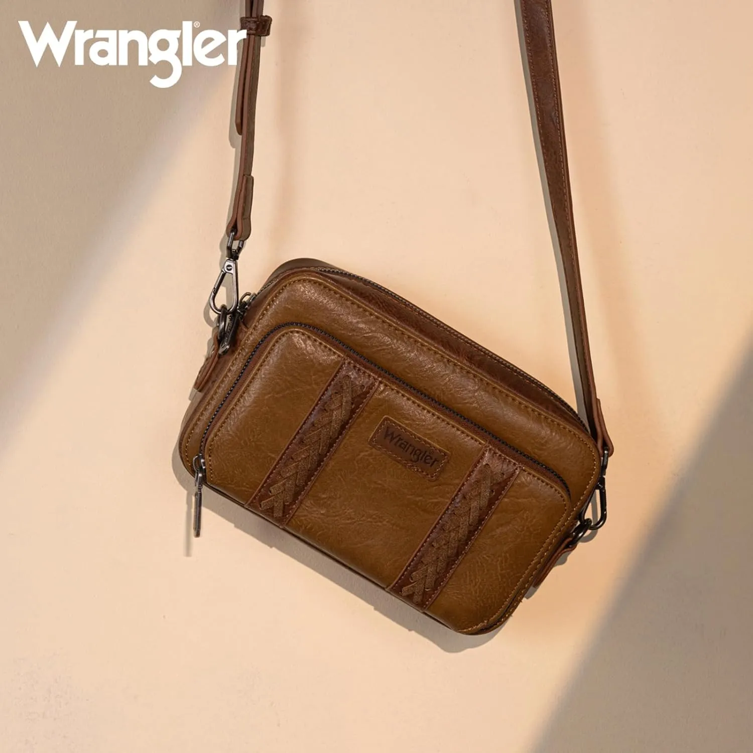 Wrangler Crossbody Bag for Women Shoulder Purse Small Multi Pocket Crossover Bag with Adjustable Strap