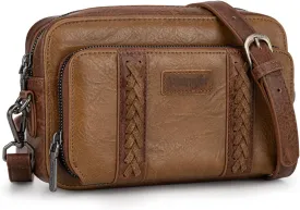 Wrangler Crossbody Bag for Women Shoulder Purse Small Multi Pocket Crossover Bag with Adjustable Strap